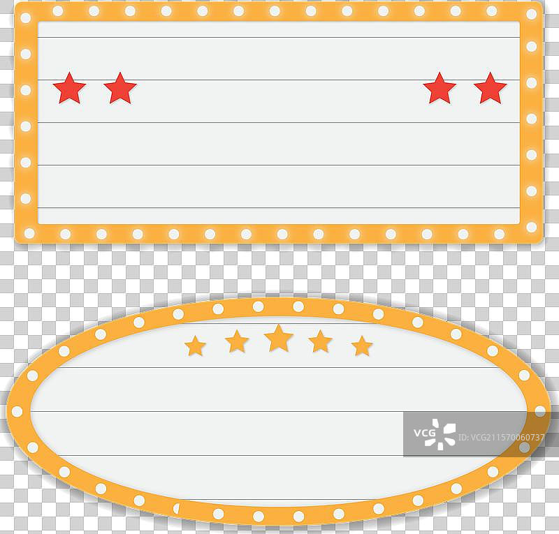 发光的复古剧院招牌套装图片素材