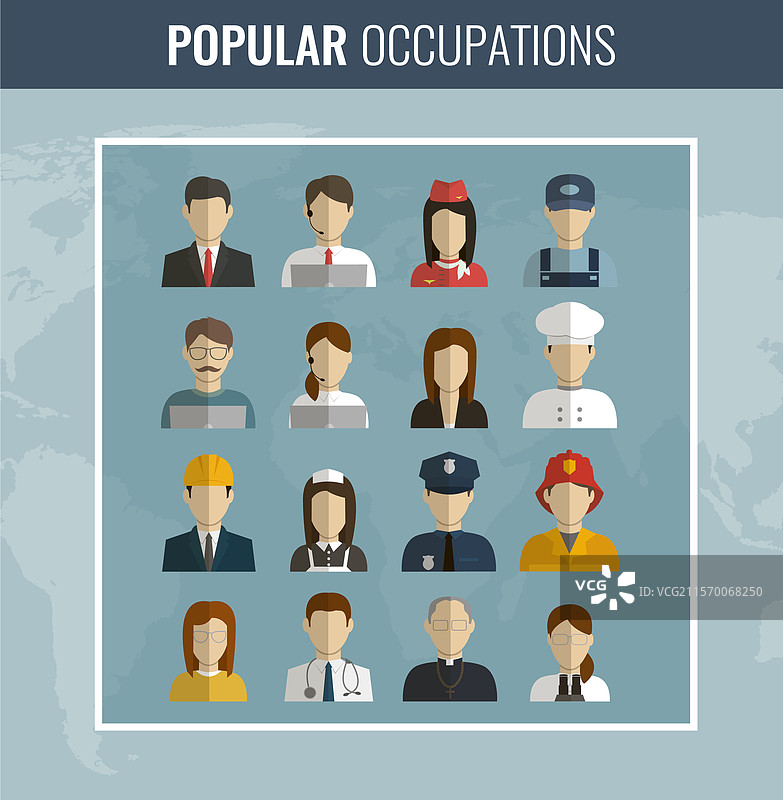 不同职业图标集图片素材