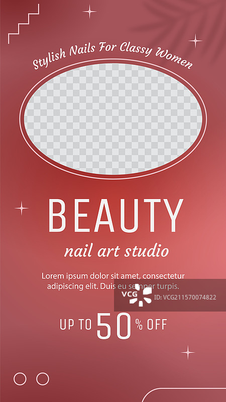 美甲沙龙Instagram故事模板设计图片素材