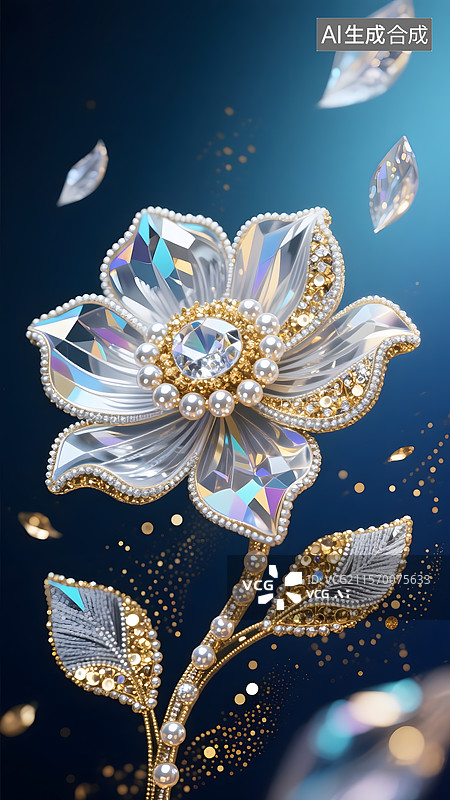 【AI数字艺术】珠宝行业刺绣钉珠宝石创意海报广告背景图图片素材
