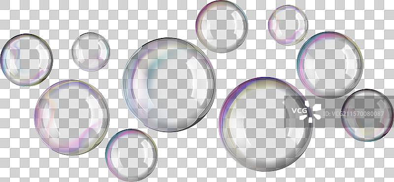 透明的肥皂泡漂浮在婴儿洗礼上图片素材