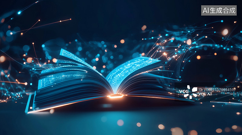 【AI数字艺术】科技书 科技阅读 书中的知识图片素材
