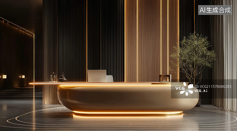【AI数字艺术】现代豪华接待台设计图片素材
