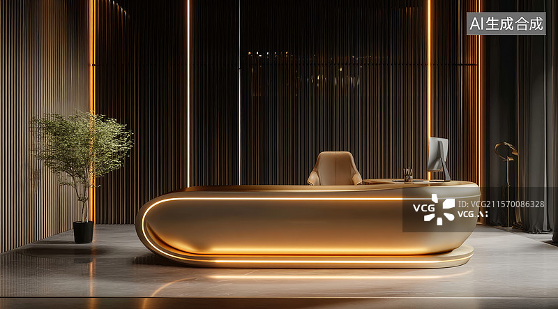 【AI数字艺术】现代豪华接待台设计图片素材