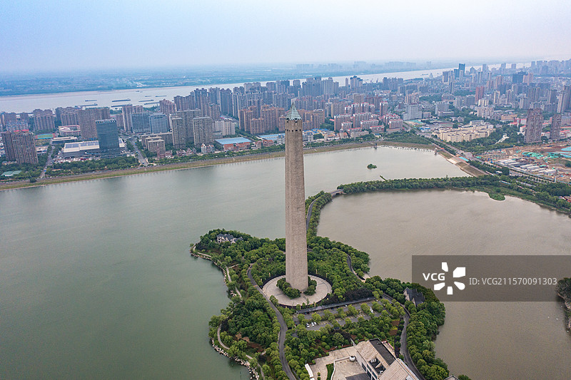 航拍江西九江八里湖风光图片素材