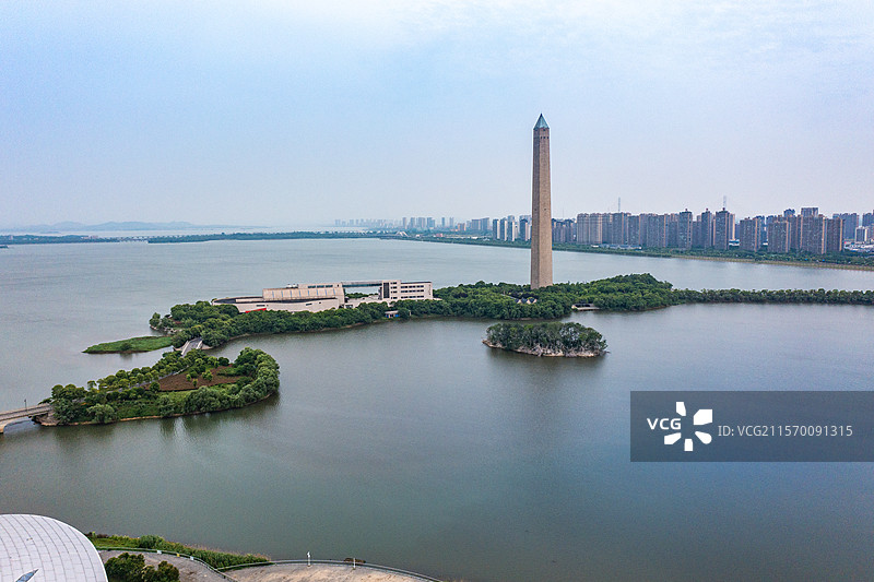 航拍江西九江八里湖风光图片素材