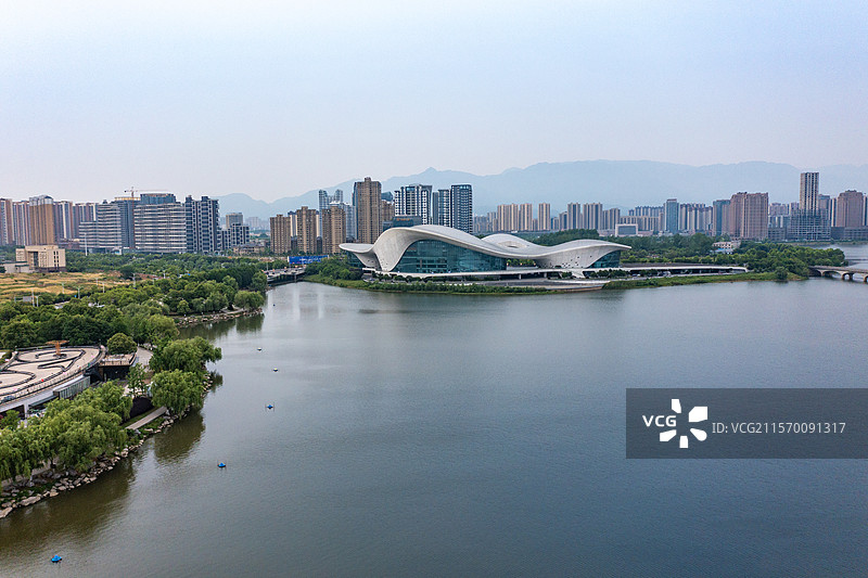 航拍江西九江八里湖风光图片素材