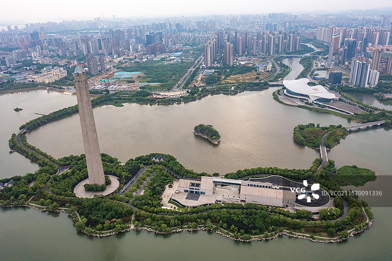 航拍江西九江八里湖风光图片素材