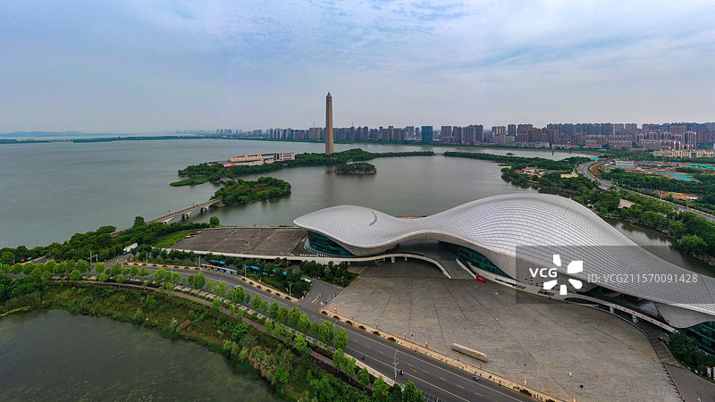 航拍江西九江八里湖风光图片素材