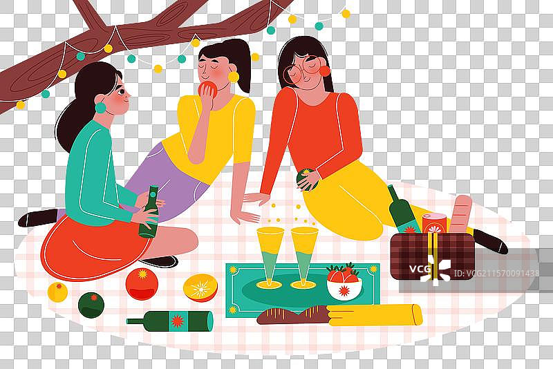 手绘的聚餐图片素材