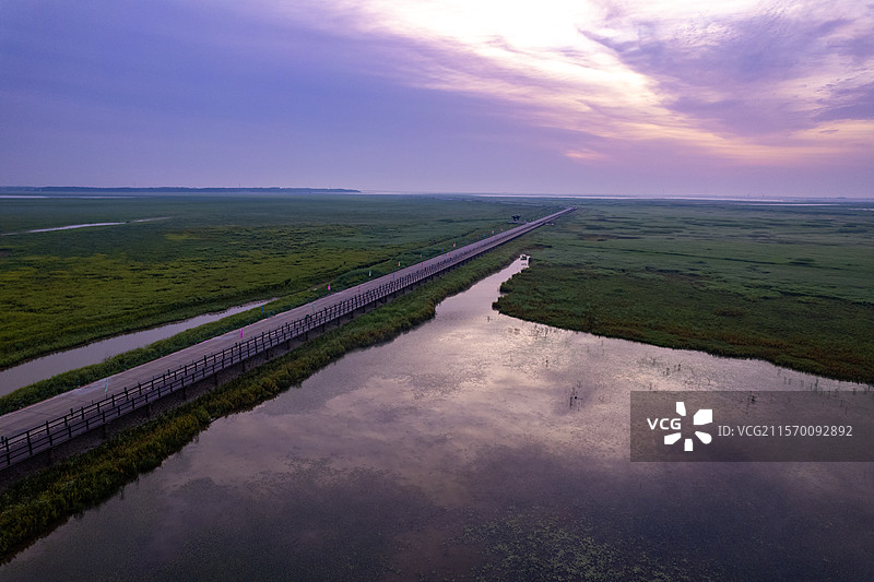 航拍江西九江永修县吴永水上公路图片素材