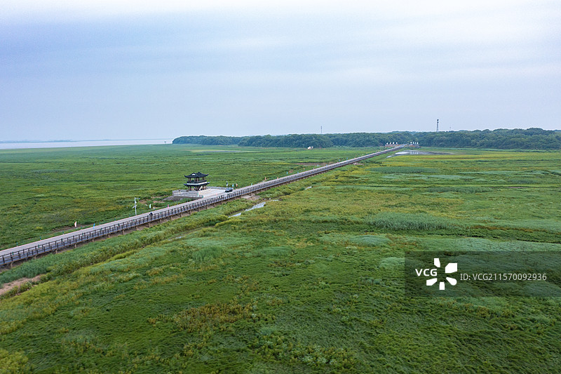 航拍江西九江永修县吴永水上公路图片素材
