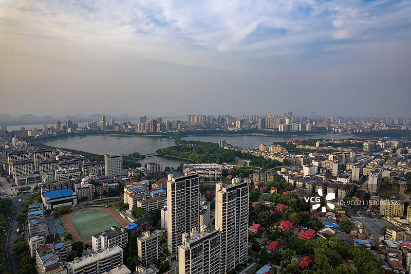 航拍江西九江城市风光图片素材