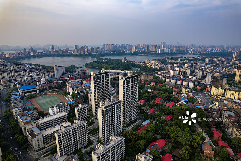 航拍江西九江城市风光图片素材