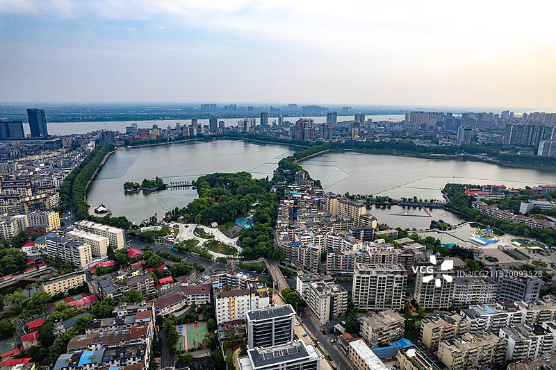 航拍江西九江城市风光图片素材