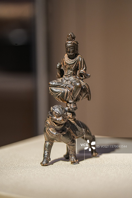 五代 铜文殊菩萨像 上海博物馆图片素材