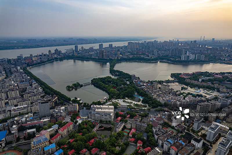 航拍江西九江城市风光图片素材