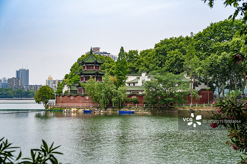 航拍江西九江甘棠公园风光图片素材