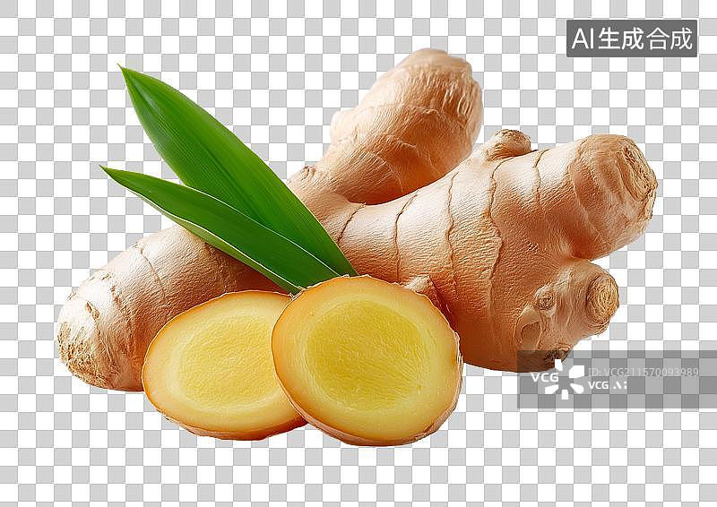 【AI数字艺术】【免抠png素材】新鲜的调味香料生姜块图片素材