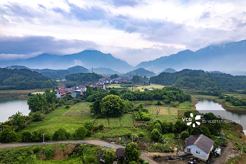 航拍江西九江庐山西海风光图片素材