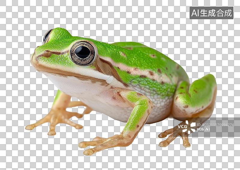 【AI数字艺术】【免抠png素材】白底背景上一只小青蛙图片素材