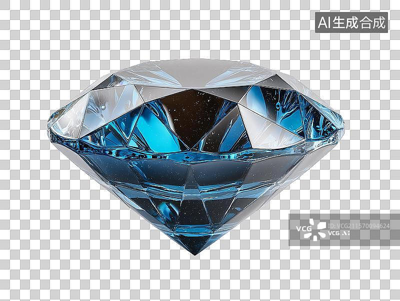 【AI数字艺术】【免抠png素材】一颗蓝宝石钻石图片素材