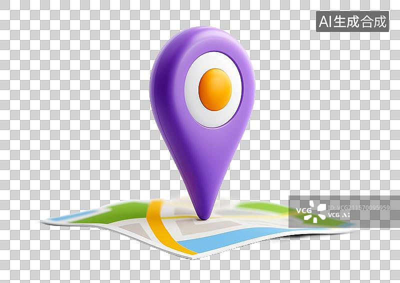 【AI数字艺术】【免抠png素材】地图位置标记点图片素材