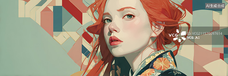 【AI数字艺术】女孩 和服图片素材