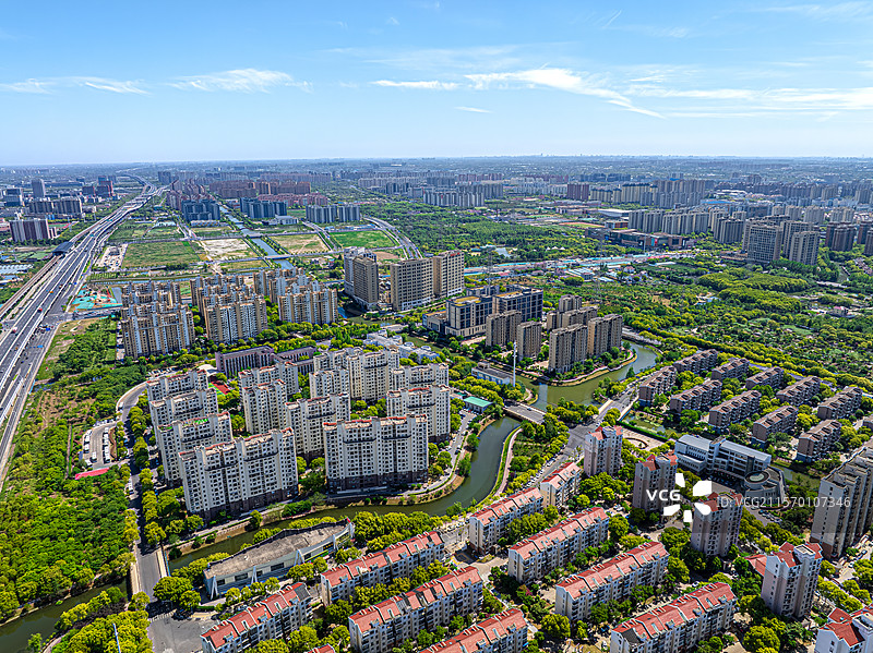 秀康新城 达城锦园 绿地柏澜晶舍 上海浦东康桥周浦交界 沿南村 张江科学城南部住宅 航拍上海城市发展图片素材