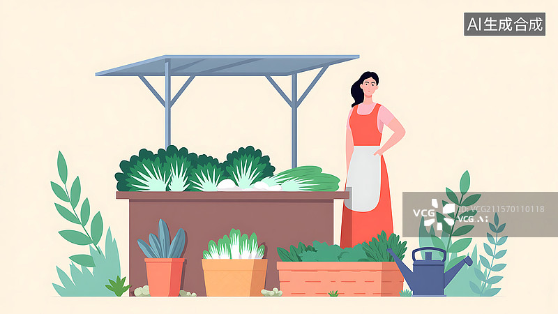 【AI数字艺术】蔬菜摊位售卖图片素材