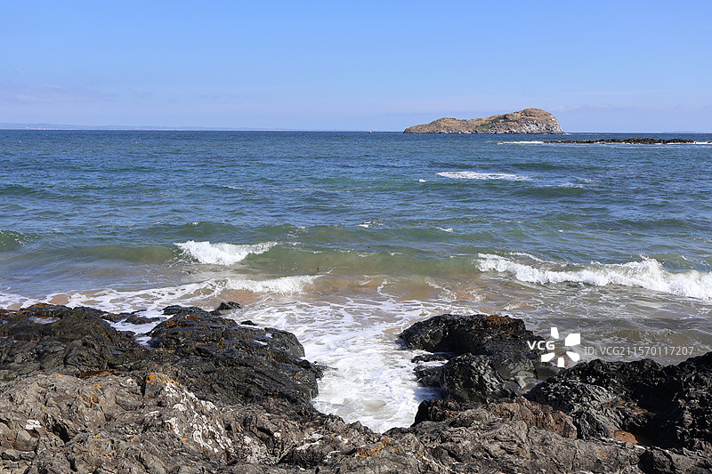 英国爱丁堡北贝里克海岸线风景图片素材