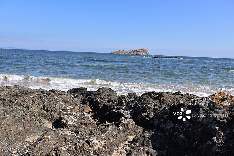 英国爱丁堡北贝里克海岸线风景图片素材