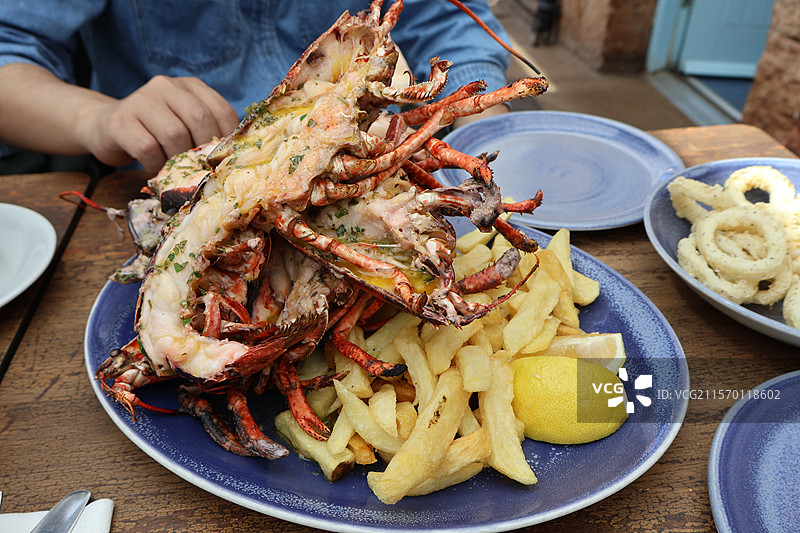 爱丁堡北贝里克海鲜大餐之烤龙虾图片素材