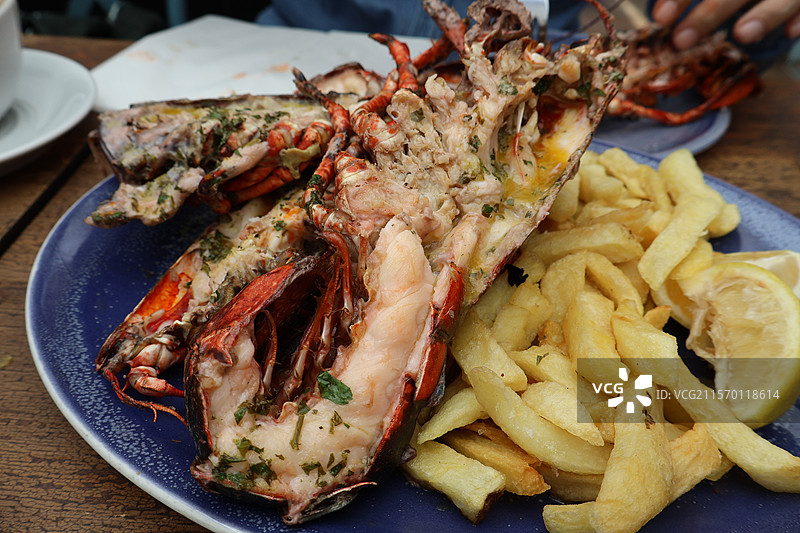 爱丁堡北贝里克海鲜大餐之烤龙虾图片素材