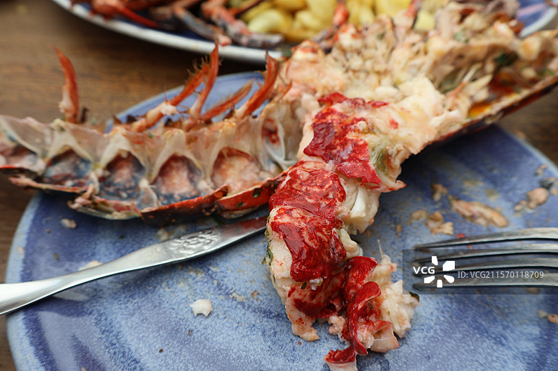 爱丁堡北贝里克海鲜大餐之烤龙虾图片素材