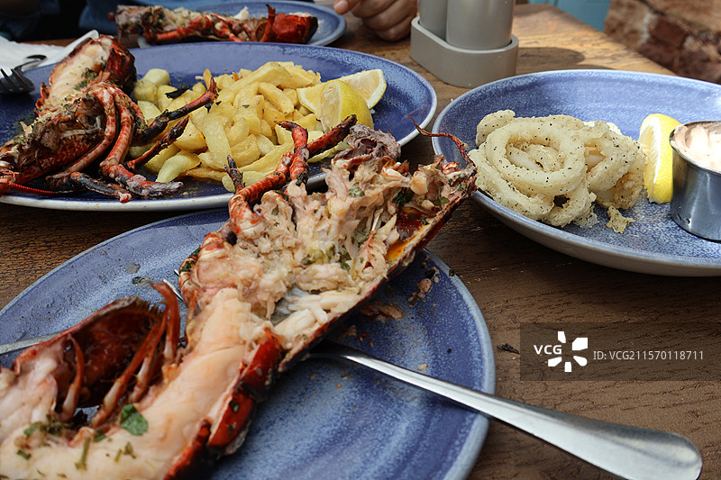 爱丁堡北贝里克海鲜大餐之烤龙虾图片素材