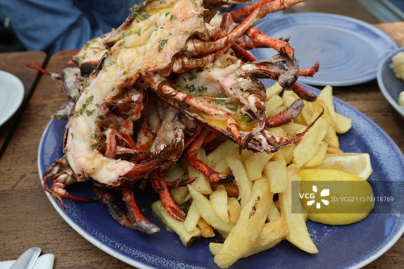 爱丁堡北贝里克海鲜大餐之烤龙虾图片素材