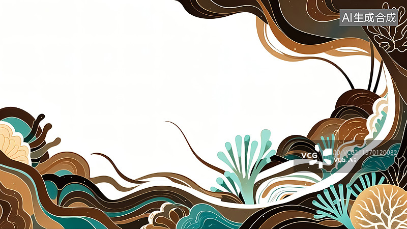 【AI数字艺术】水草珊瑚插画图片素材