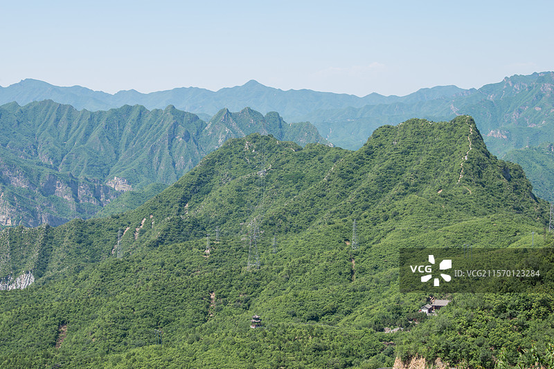 九龙山上远眺永定河，门头沟新貌图片素材