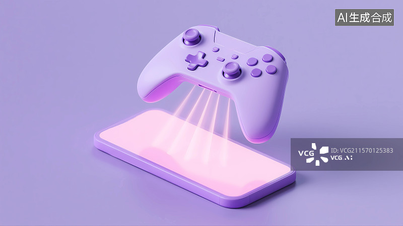 【AI数字艺术】游戏手柄电竞主题3D插画图片素材