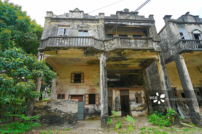 广东省江门市台山市，圆山圩，骑楼街道，狂飙莽村取景地！图片素材