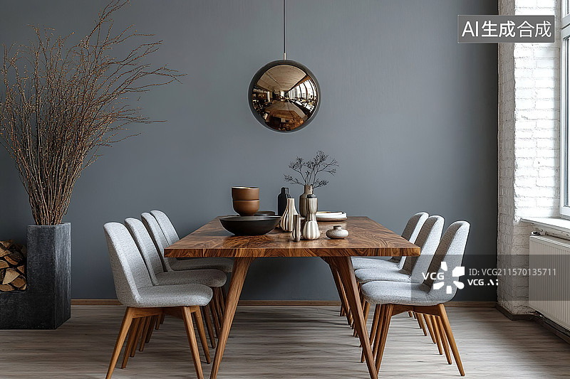 【AI数字艺术】现代简约风格餐厅图片素材