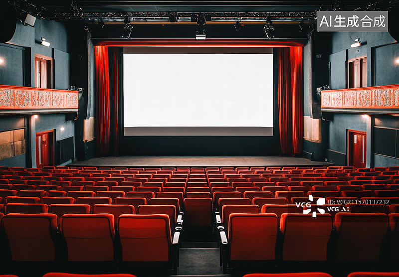 【AI数字艺术】电影院的静谧时光图片素材