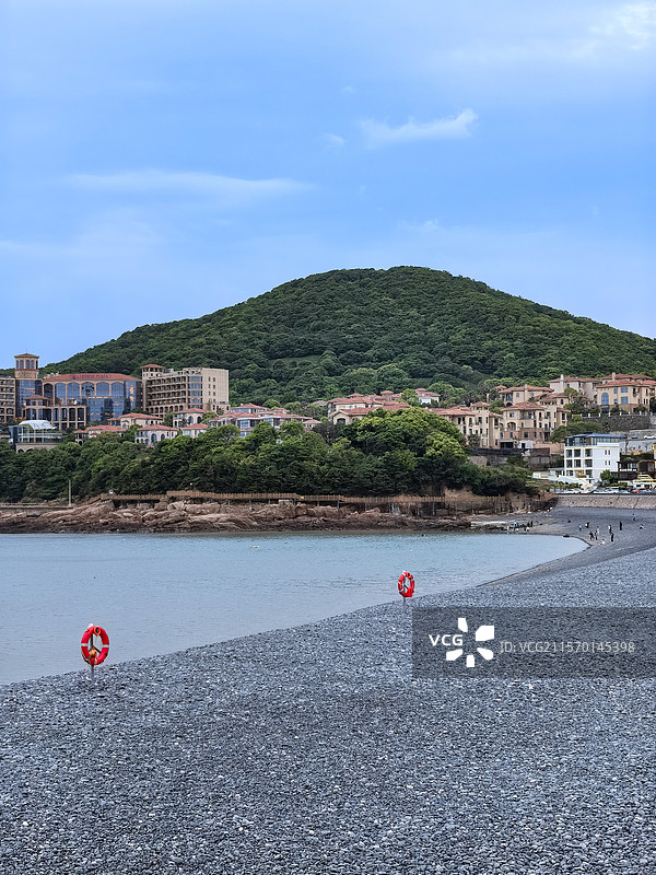 舟山小乌石塘鹅卵石沙滩风景区风光图片素材