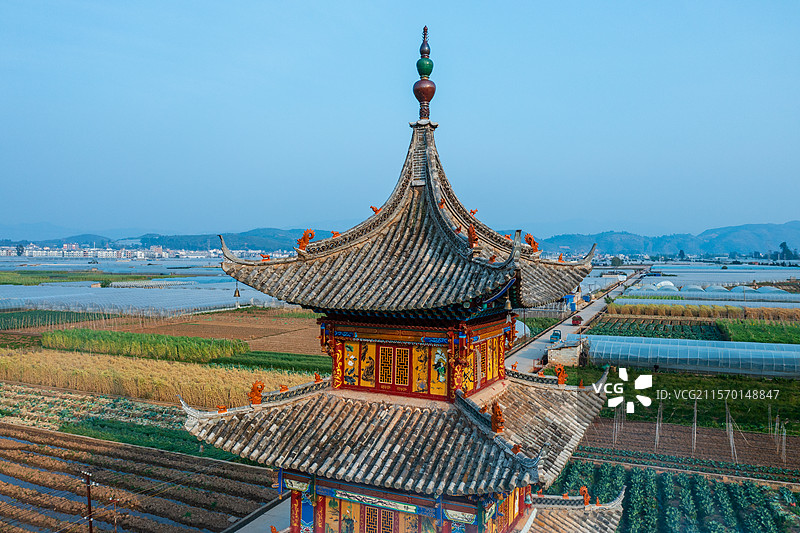 云南省玉溪市江川区黄营村锁水阁图片素材