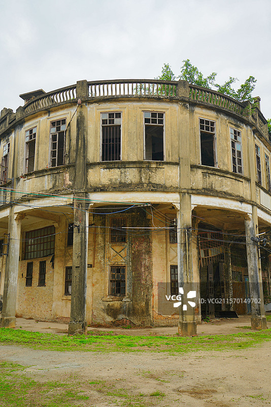 广东省江门市台山市，圆山圩，骑楼街道，狂飙莽村取景地！图片素材