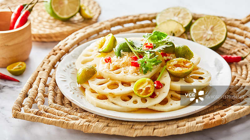 中餐美食家常菜 凉拌莲藕图片素材