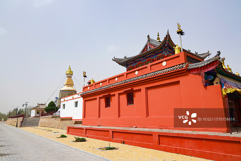 内蒙古自治区鄂尔多斯市乌审旗，乌审召庙时轮学院图片素材