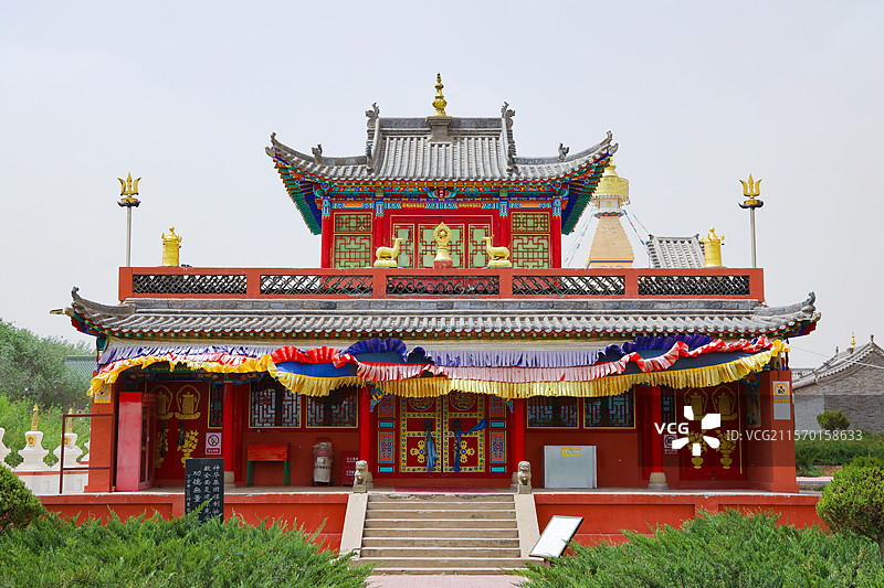 内蒙古自治区鄂尔多斯市乌审旗，乌审召庙时轮学院图片素材