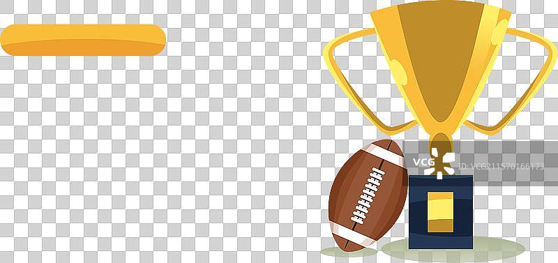 手绘平面设计的美式足球YouTube图片素材